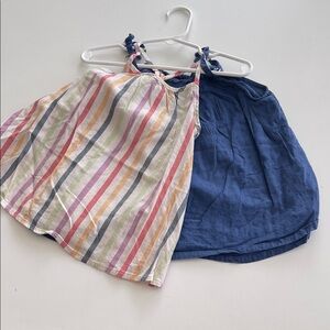 Old Navy Bundle / lot Multicolor Rainbow Stripe & Navy Girls Tank
